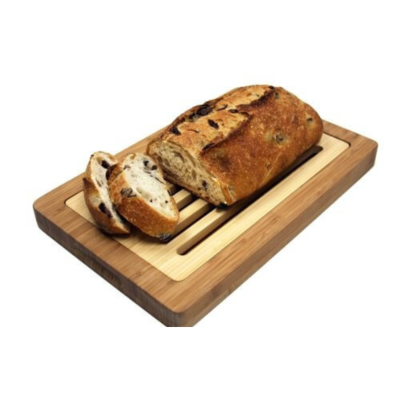 Planche à pain bicolore avec récupérateur 37 x 24 cm