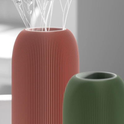 Vase 3D - Ovale - L terracota