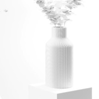 Vase 3 D L bouteille blanc